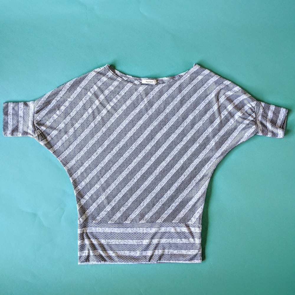 Metallic Stripe Dolman Sleeve Top